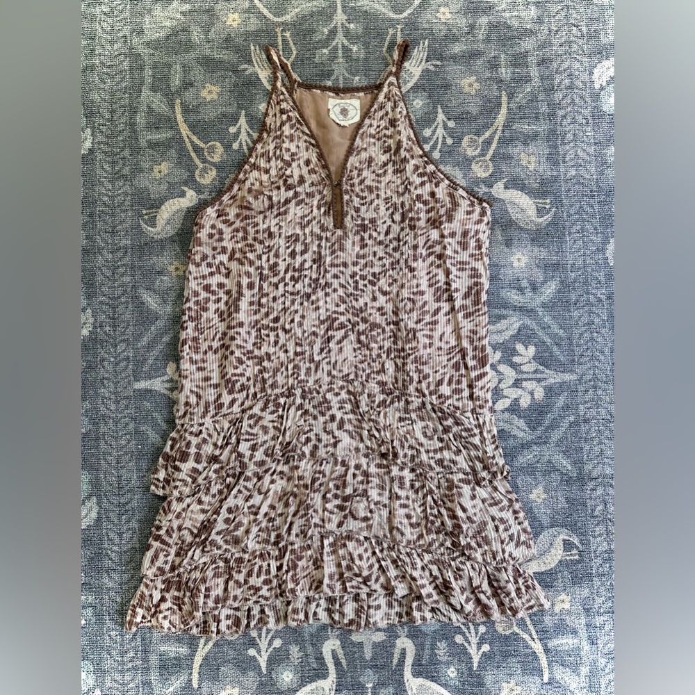 Muche Muchette Sleeveless Sophia Leopard Ruffle Dress Dress